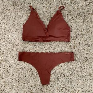Danskin Scallop-Trim Two-Piece Bikini in Rust
